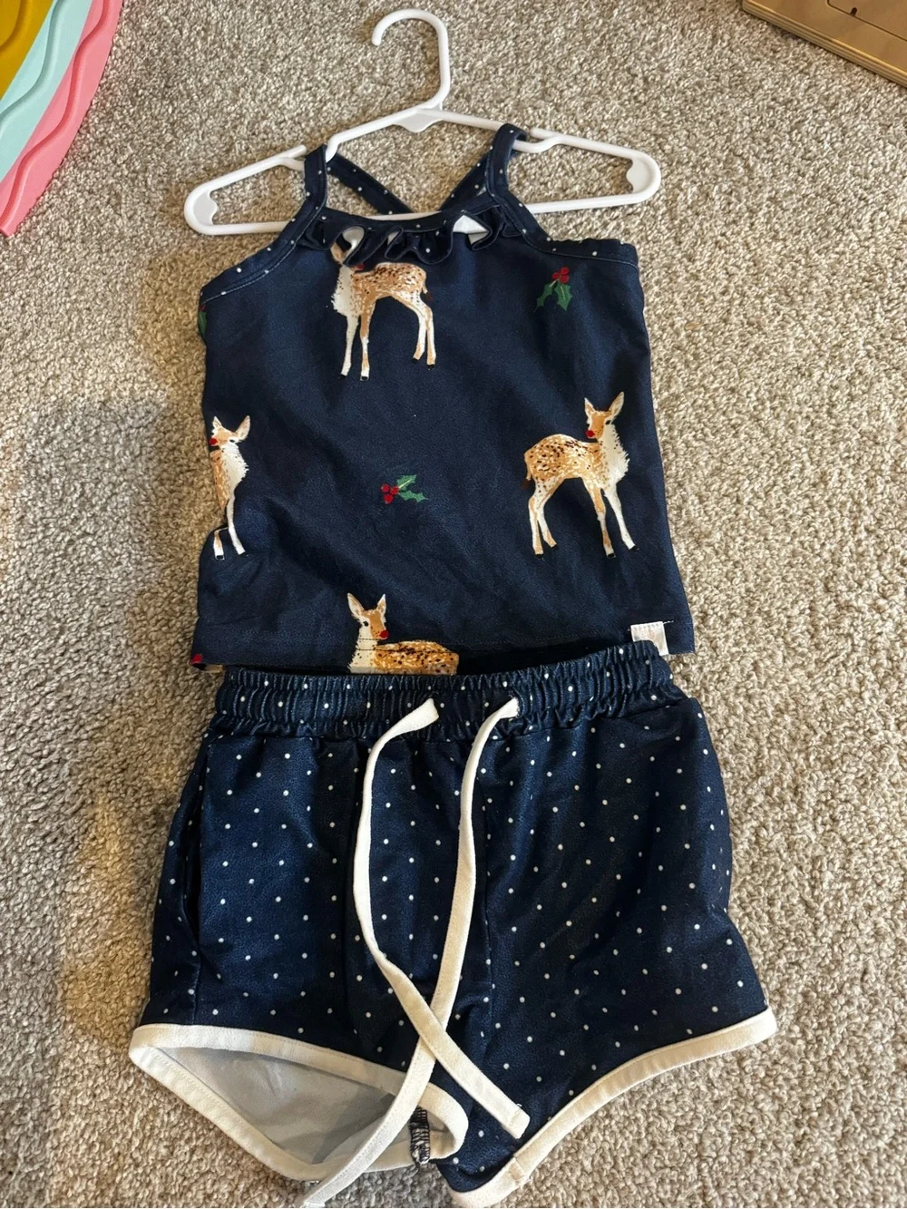 SweetHoney Navy Deer Print Matching Shorts Set